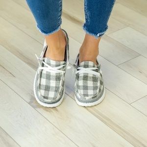 New with Tags!! Gypsy Jazz Prima Gray Buffalo Plaid Sneakers!